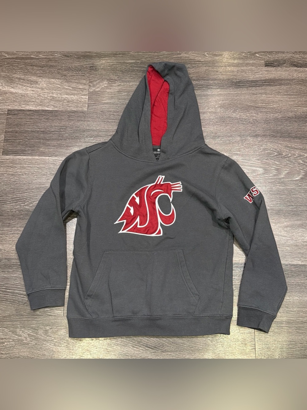 Colosseum Athletics Washington State University Cougars Hoodie Gray Youth Large